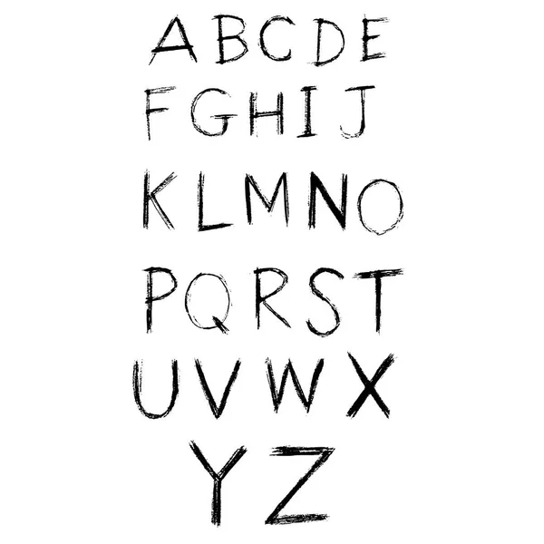 Hand Drawn Alphabet Handwriting Lettering Calligraphy Font Icon Sign Symbol — ストックベクタ