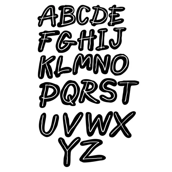 Alphabet Dessiné Main Lettrage Manuscrit Calligraphie Icône Police Signe Symbole — Image vectorielle