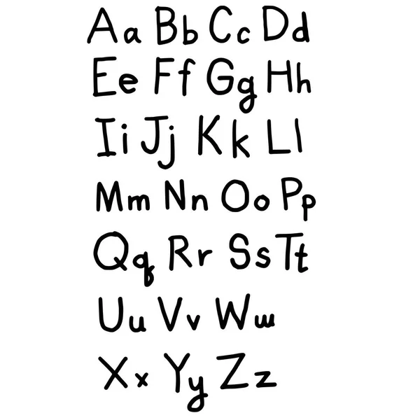 Ручной Рисунок Алфавита Почерк Письма Каллиграфический Шрифт — стоковый вектор