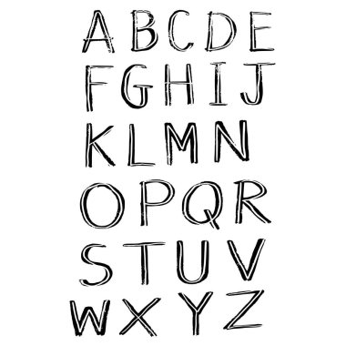 Hand drawn alphabet Handwriting lettering Calligraphy font icon sign symbol design