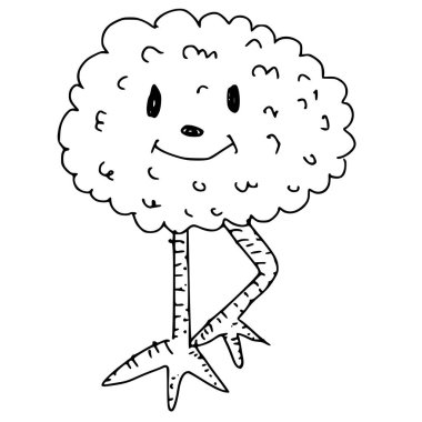 El çizimi Canavar şirin çizgi film karalama işareti tasarımı