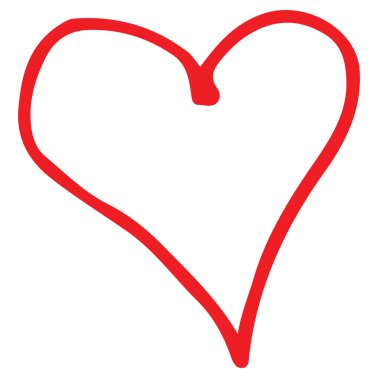 Kalp el çizimi simge tasarımı