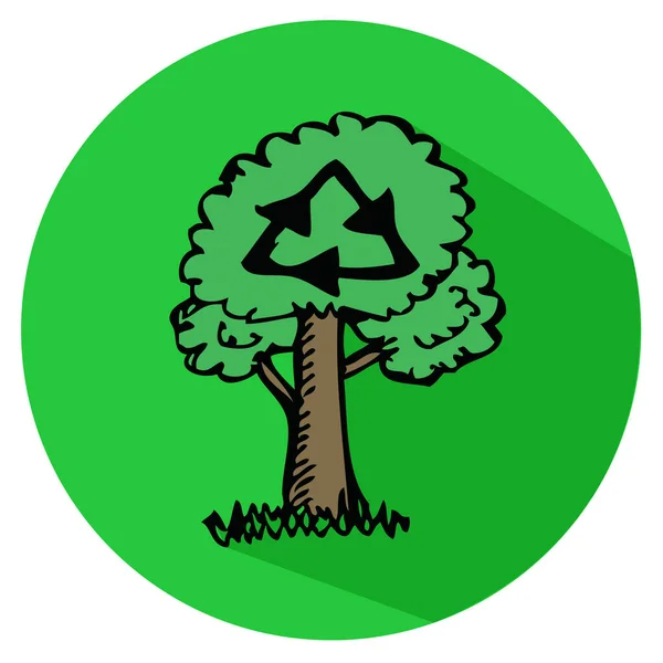 Handritad Träd Ikon Tecken Symbol Design — Stock vektor