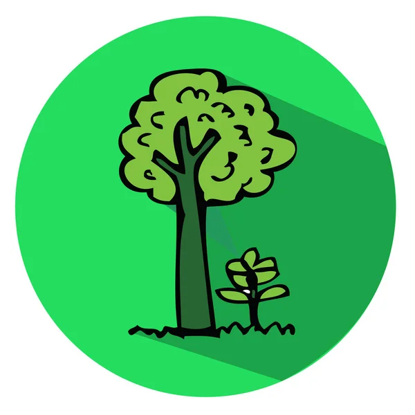 Diseño Símbolo Signo Árbol Dibujado Mano — Vector de stock