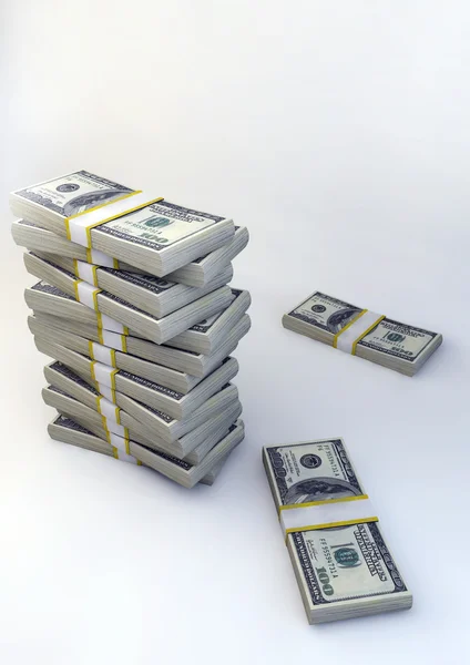 3D-Amerikaanse dollar biljetten illustratie — Stockfoto