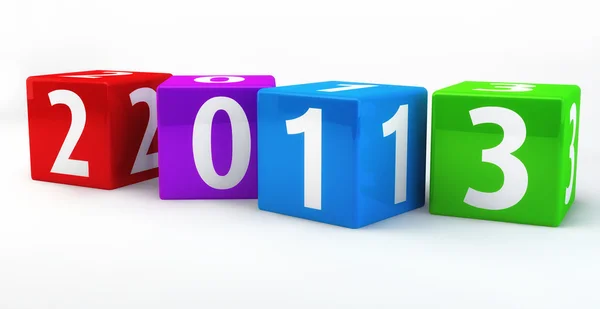 Horizontal Located Numbered Boxes showing the new year of 2013 — Stock Photo, Image