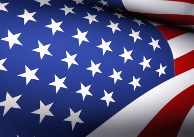 Amerikan bayrağı sallayarak kadar illüstrasyon kapatmak