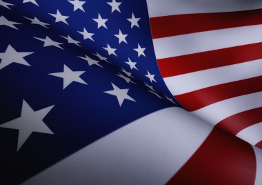 Amerikan bayrağı sallayarak kadar illüstrasyon kapatmak