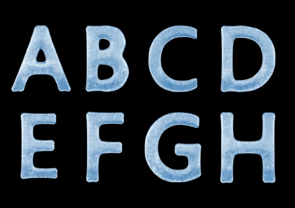 3D ice bokstäver typografi alfabet — Stockfoto