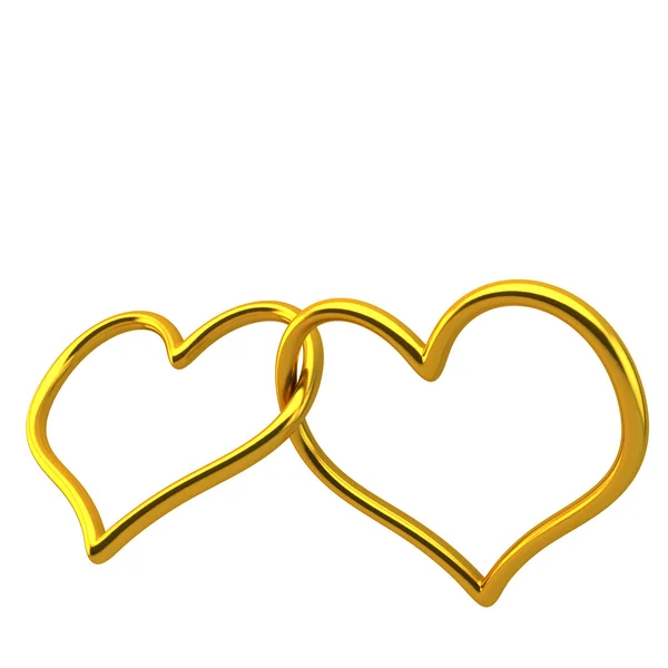 Amor corazón en forma de anillo de bodas vinculados entre sí —  Fotos de Stock