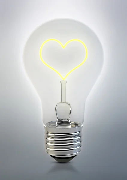 3d amor lâmpada ilustração — Fotografia de Stock