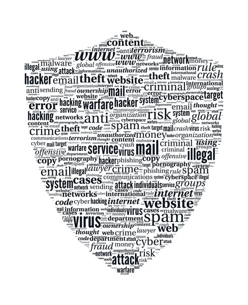 hacker kalkan vektör kelime bulutu - Internet güvenlik kavramı