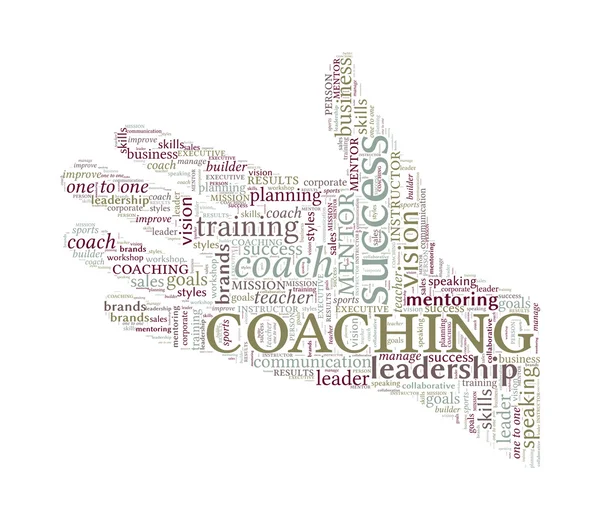 Helpen hand vector woord wolk - coaching concept — Stockvector