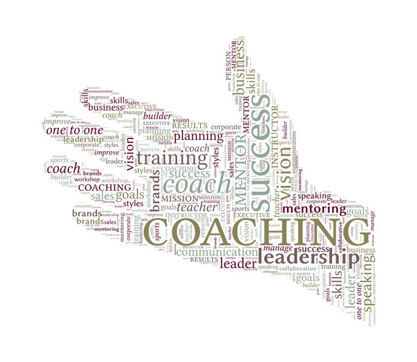 Helping Hand Vector Word Cloud - Coaching Concept
