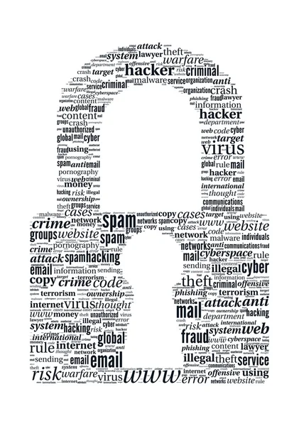 Conceito de hacker - Locker em forma de vetor tipográfico Word Cloud — Vetor de Stock