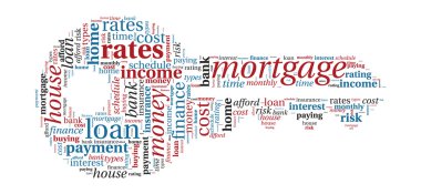 Mortgage kavramı - anahtar kelime bulutu şeklinde.
