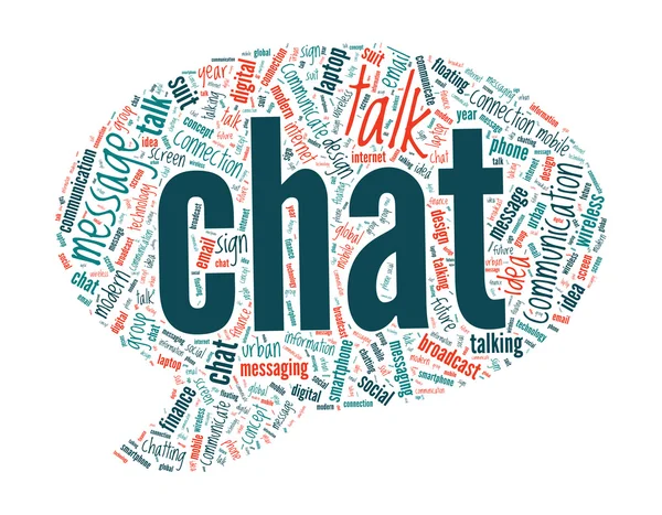 Discorso a forma di bolla Word Cloud Chat Concept — Vettoriale Stock