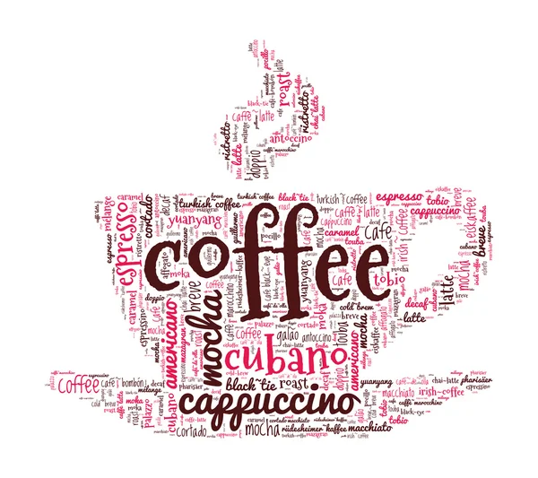 Coffee Shaped Word Cloud — Stock Vector