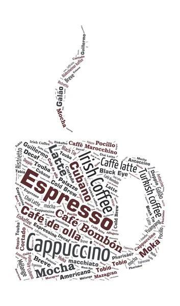 Coffee Shaped Word Cloud — Stock Vector