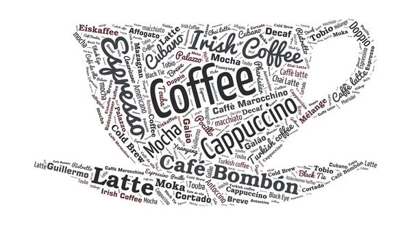 Coffee Shaped Word Cloud — Stock Vector