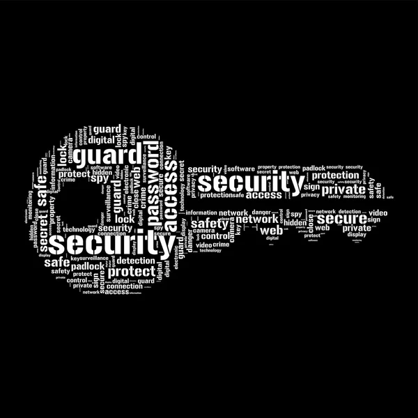 Concepto de seguridad en Internet - Nube de palabras clave — Archivo Imágenes Vectoriales