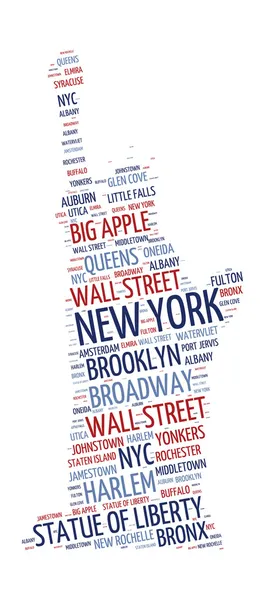 Özgürlük heykeli new york kavramı kelime bulutu şeklinde
