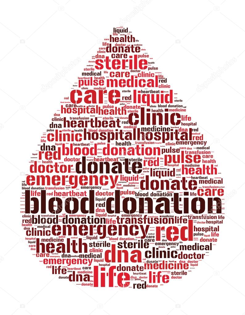 Blood Donation Concept in Word Cloud