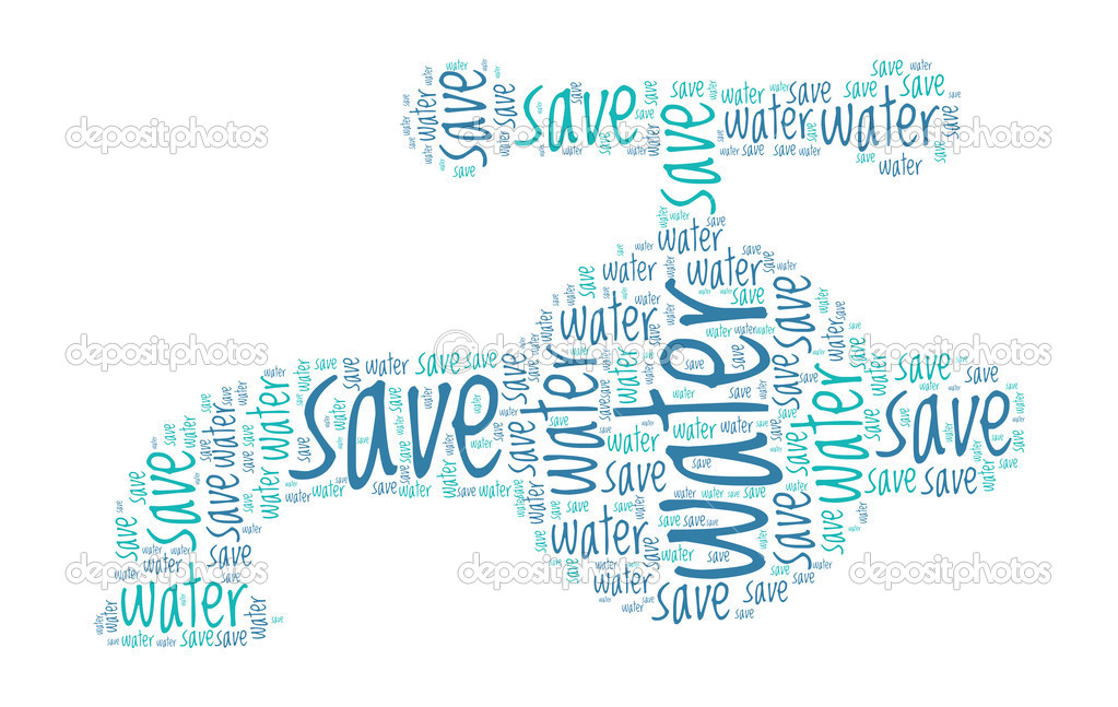Tap Shaped Water Saving Concept Word Cloud