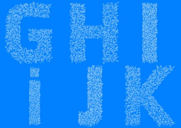 Bubble Alphabet Buchstaben Bis Isoliert Auf Blauem Hintergrund — Stockfoto