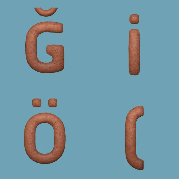 Rendering Clay Glyphs Isolated Pale Blue Background Including Path Easy — Stock Fotó