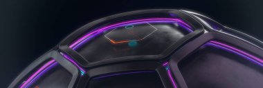 3D Rendering of Abstract Spherical Form isolated on black background