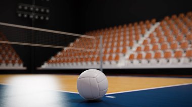 Voleybol sahasının voleybol sahasının 3B görüntüsü
