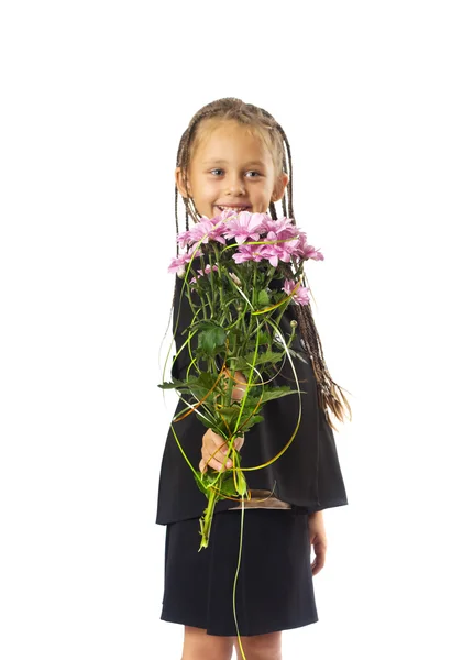 Girl with a bouquet — Stock Photo, Image