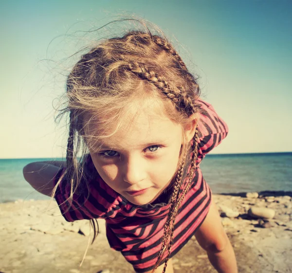 Volto di un bambino sorridente — Foto Stock