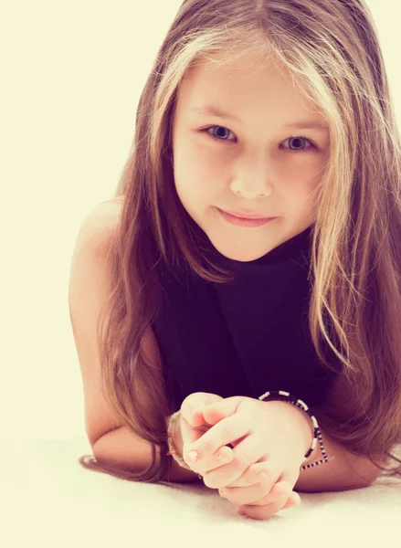 Young lady on a white background — Stock Photo, Image