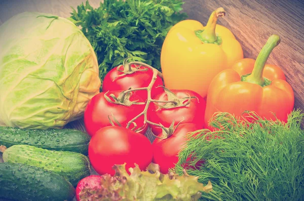 Vegetables on a wooden background — Stock Photo, Image