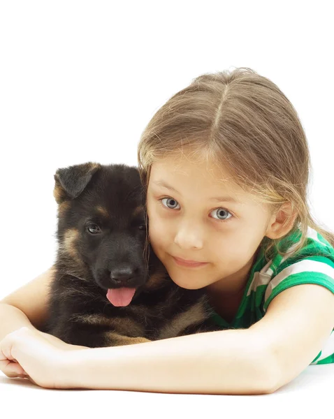 Enfant et chien — Photo