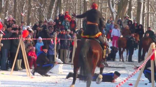 Cossacks on horses — Stock Video