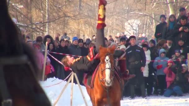 Kozaków na koniach — Wideo stockowe