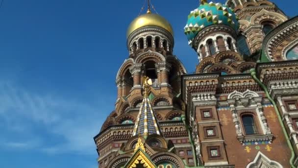 Frälsaren på katedralen utspillt blod. Sankt-petersburg — Stockvideo