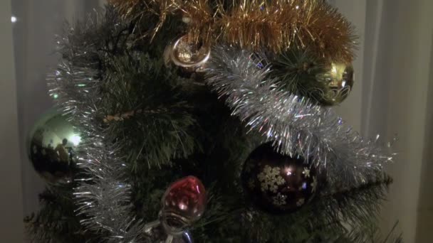 Kerstboom garland, speelgoed — Stockvideo