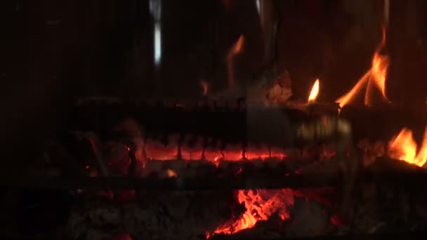 燃烧的壁炉 — 图库视频影像