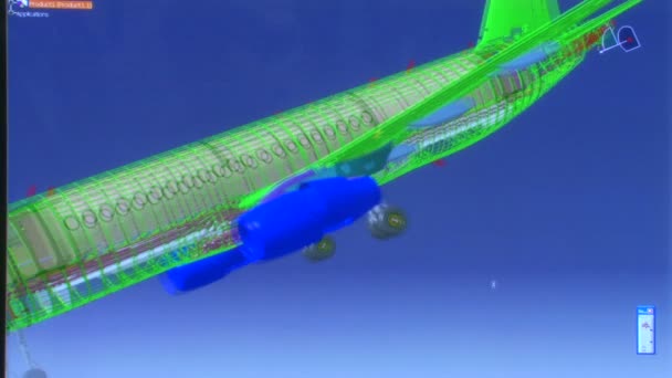 3D flygplan modell — Stockvideo