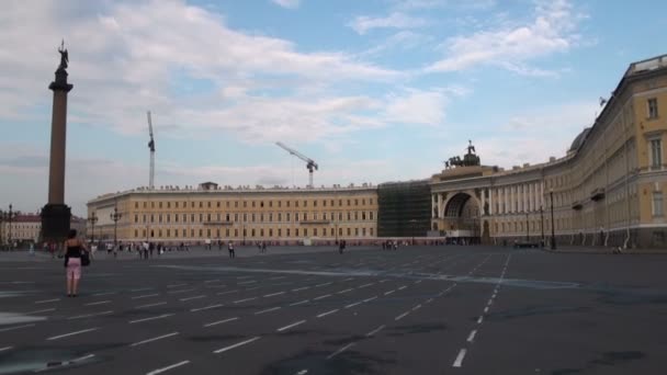 Palatstorget i st petersburg — Stockvideo