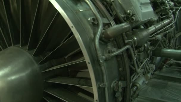 Turbine motor vliegtuigen — Stockvideo