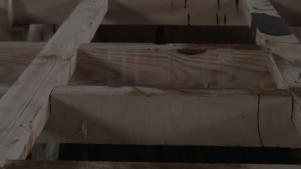 Скелет лодки из дерева — стоковое видео
