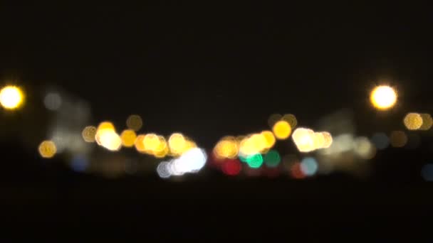 The lights in the defocusing — Stock Video