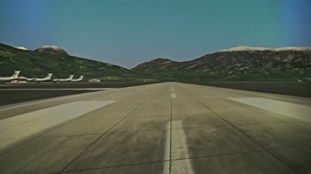 A nő egy sugárhajtású repülőgép — Stock videók