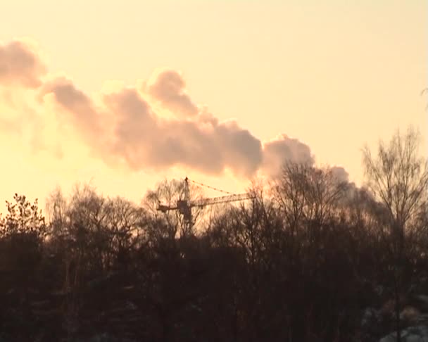 Smoke from the chimney — Stock Video