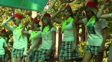 The artists on stage